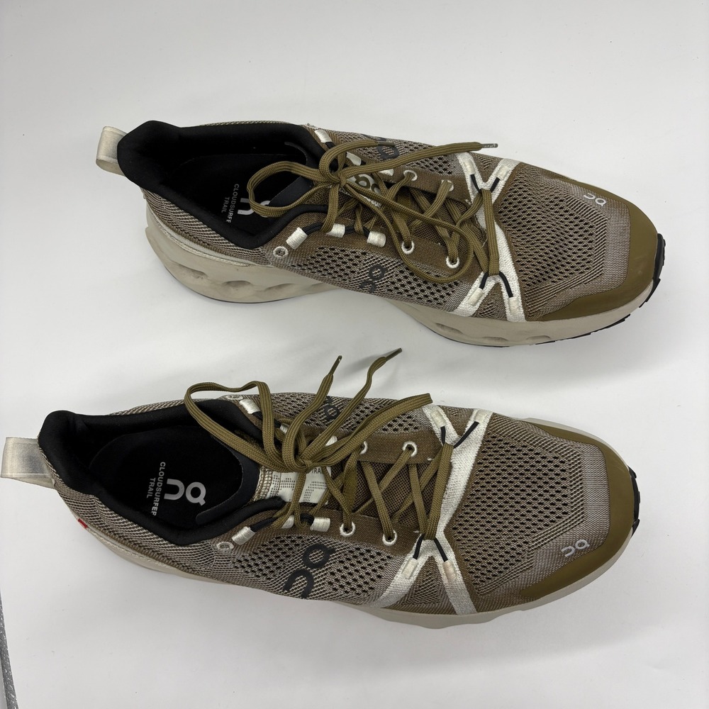 On Running Cloudsurfer Trail Mens Size 12.5 Hunter Olive White Running Shoes - Picture 3 of 9